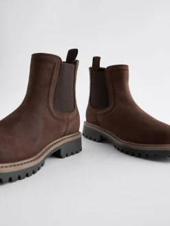 Next Standard Fit (F) Leather Warm Lined Chelsea Boots^BOY Boots|Boots