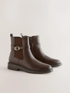 Next Standard/Wide Fit Buckled Chelsea Boots^Women Wide Fit & Extra Wide Fit|Boots & Wellies