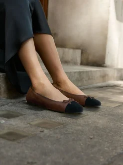 Next Chocolate Brown Standard/Wide Fit Round Toe Ballerina Shoes^Women Wide Fit & Extra Wide Fit|Flats