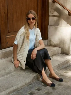 Next Chocolate Brown Standard/Wide Fit Round Toe Ballerina Shoes^Women Wide Fit & Extra Wide Fit|Flats