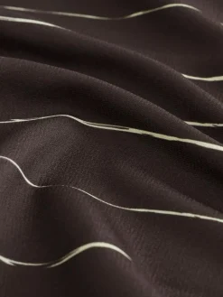 Discount Next Chocolate Brown Stripe Long Sleeve V-Neck Blouse