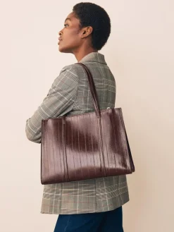 Online Next Structured Tote Bag Chocolate Brown