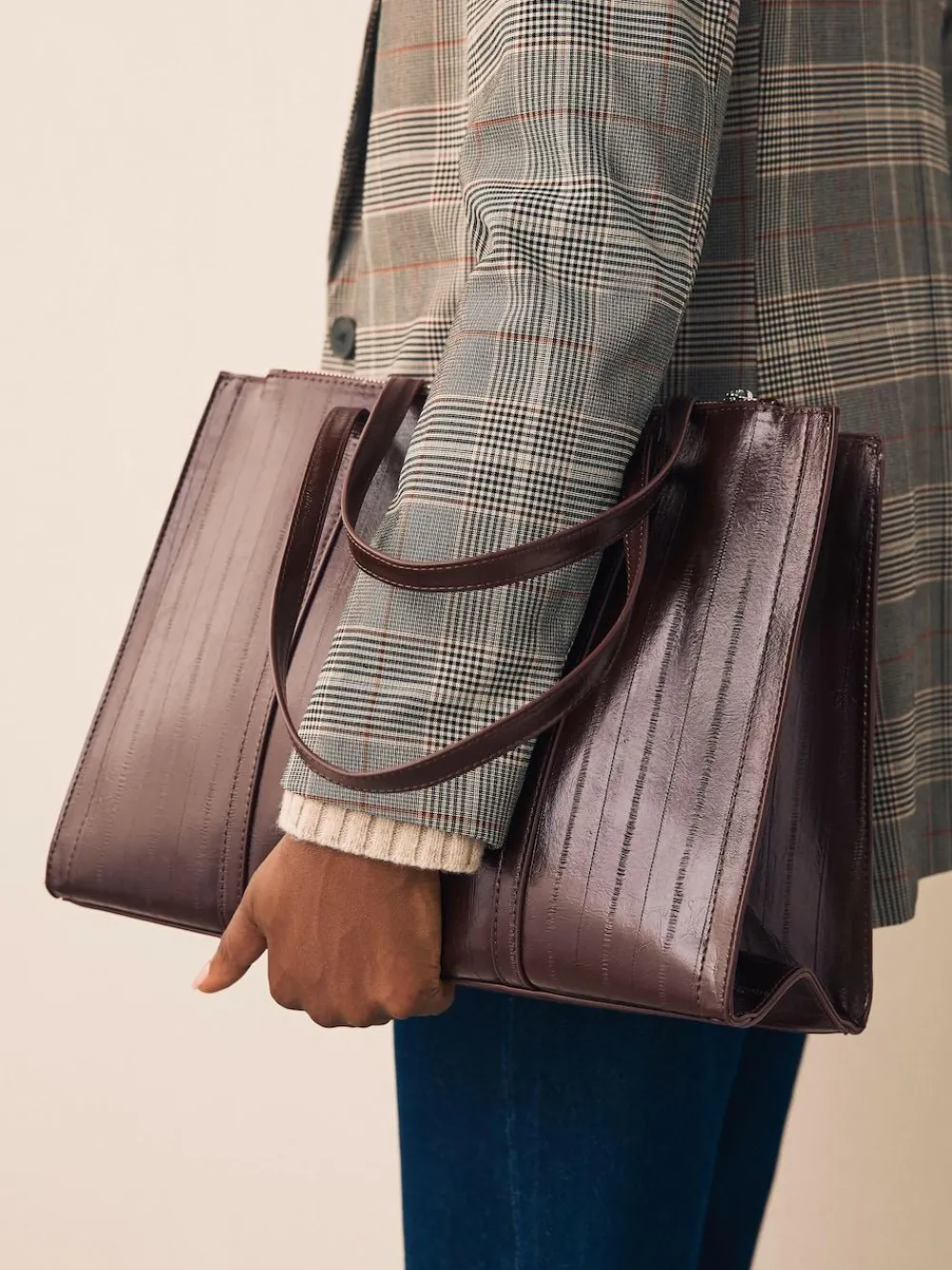 Online Next Structured Tote Bag Chocolate Brown
