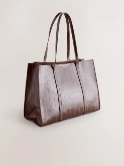 Online Next Structured Tote Bag Chocolate Brown
