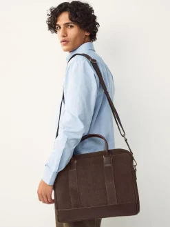 Next Chocolate Brown Suede Briefcase^ Bags