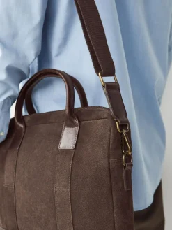 Next Chocolate Brown Suede Briefcase^ Bags