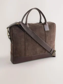 Next Chocolate Brown Suede Briefcase^ Bags
