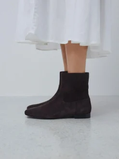 Next Forever Comfort® Flat Ankle Boots Chocolate Brown Suede