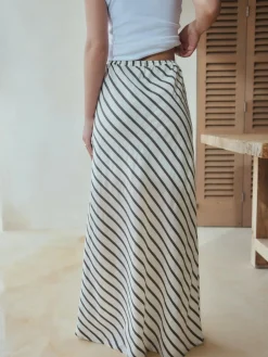 Next Chocolate Brown Summer Column Skirt With Linen^Women Skirts