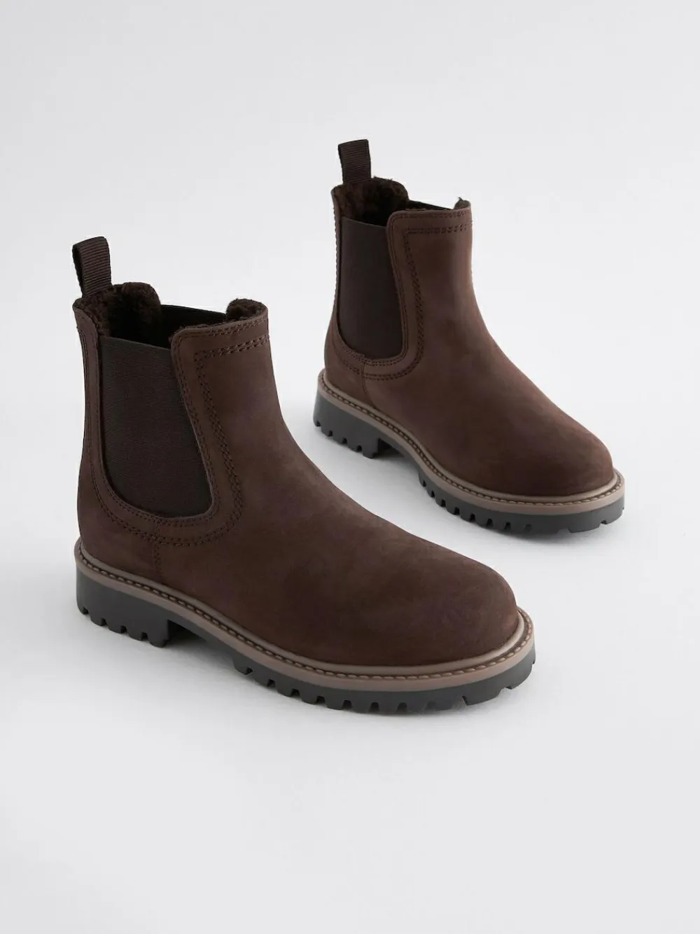 Next Wide Fit (G) Leather Warm Lined Chelsea Boots^BOY Boots|Boots