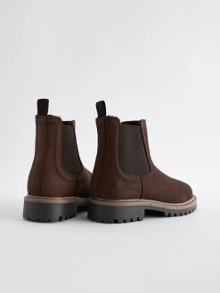 Next Wide Fit (G) Leather Warm Lined Chelsea Boots^BOY Boots|Boots