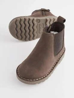 Next Wide Fit (G) Warm Lined Leather Chelsea Boots^BOY Baby Winter Clothing|Baby Boots