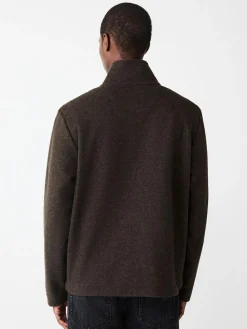 Discount Next Chocolate Brown Wool Look Zip Through Funnel Fleece