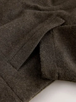 Discount Next Chocolate Brown Wool Look Zip Through Funnel Fleece