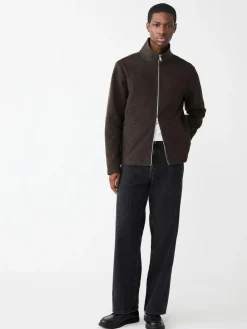 Discount Next Chocolate Brown Wool Look Zip Through Funnel Fleece