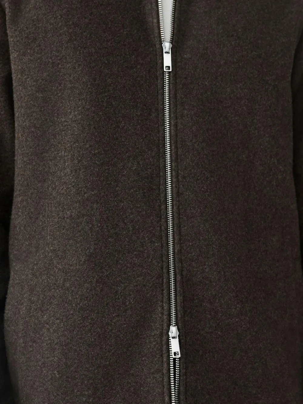Discount Next Chocolate Brown Wool Look Zip Through Funnel Fleece