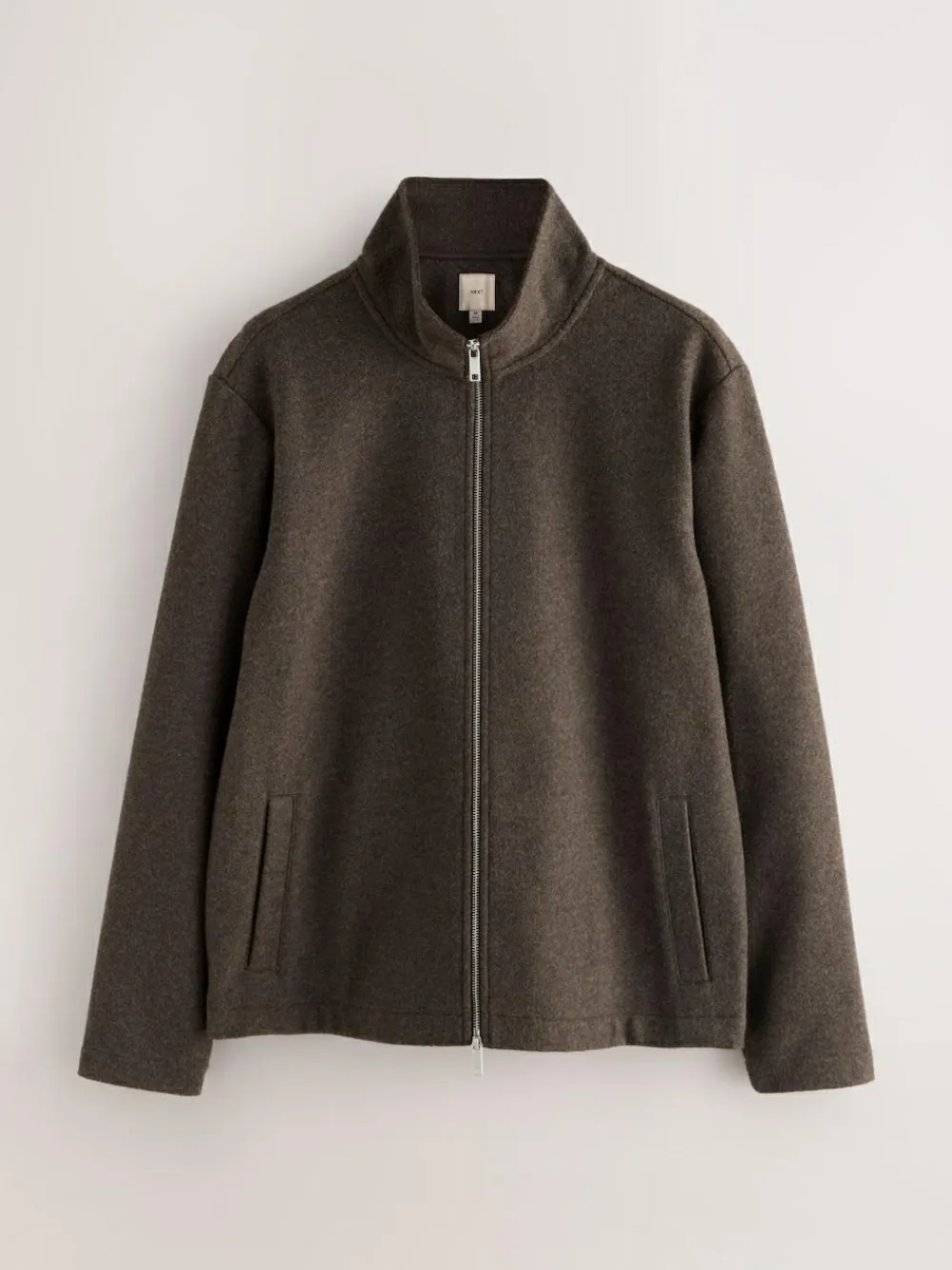 Discount Next Chocolate Brown Wool Look Zip Through Funnel Fleece