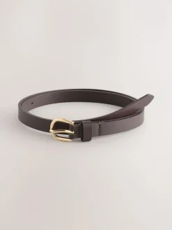 Next Chocolate Brown/Berry PU Skinny Belts 2 Pack^Women Belts