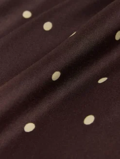 Discount Next Satin Midi Skirt Chocolate Brown/Cream Polka Dot