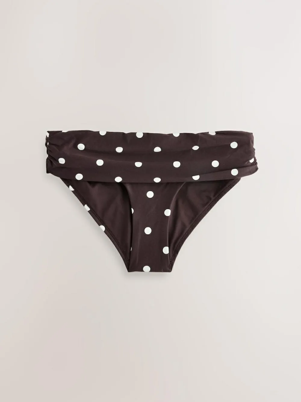 New Next Chocolate Brown/Cream Spot Roll Top Bikini Bottoms