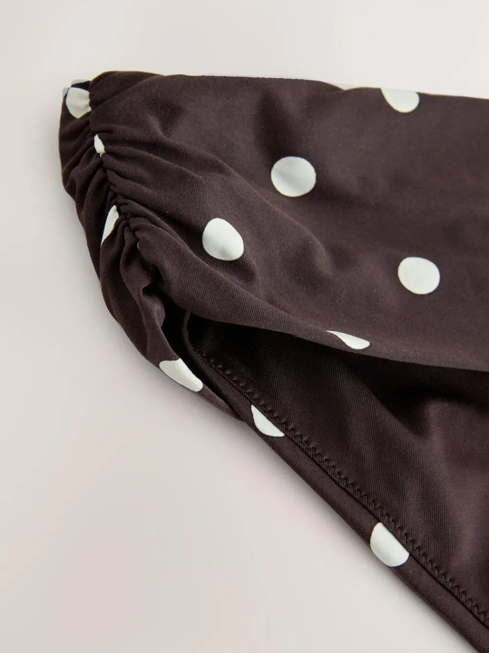 New Next Chocolate Brown/Cream Spot Roll Top Bikini Bottoms