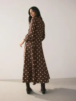 Next Printed Long Sleeve Shirt Dress^Women Midi Dresses