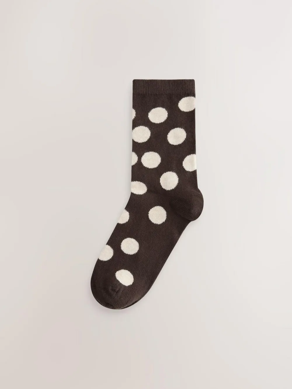 Online Next Ankle Socks 5 Pack Chocolate Brown/White Spot