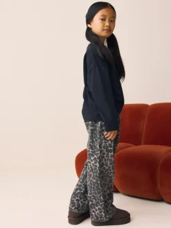 Discount Next Wide Leg Jeans (3-16yrs) Chocolate Leopard