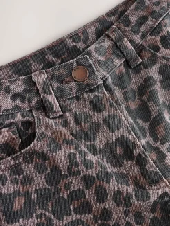 Discount Next Wide Leg Jeans (3-16yrs) Chocolate Leopard