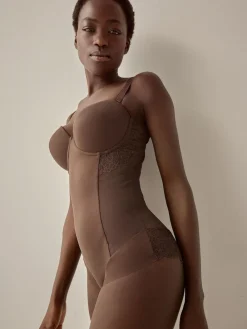 Next DD+ Firm Tummy Control Lightly Padded Lace Body^Women Shapewear