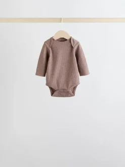 Next Chocolate Pink Long Sleeve Baby Bodysuits 5 Pack^ Newborn Clothing|Baby Girls