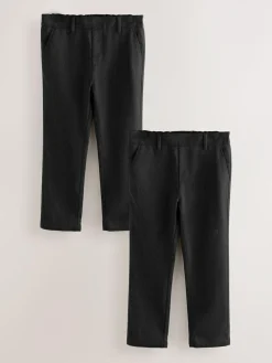 Online Clarks Pull On Regular Fit Trousers 2 Pack Black
