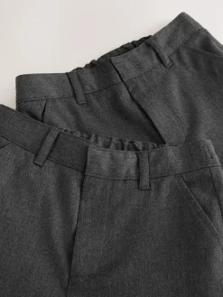 Clearance Clarks 2 Pack Regular Fit Fastening School Trousers Grey