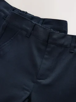 Clarks 2 Pack Regular Fit Fastening School Trousers Navy