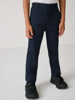Discount Clarks Navy Slim Fit Boys Fastening School Trousers