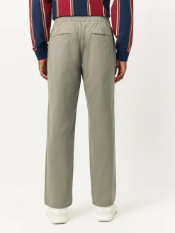 Hot Next Straight Fit Pleated Stretch Chinos Trousers With Elasticated Waist Clay