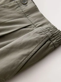 Hot Next Straight Fit Pleated Stretch Chinos Trousers With Elasticated Waist Clay