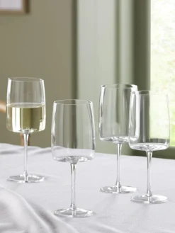 Best Next Clear Angular Set of 4 Red Wine Glasses