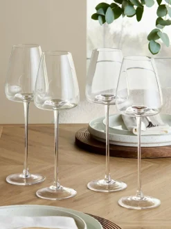 Next Clear Tapered Set of 4 White Wine Glasses^ Glassware