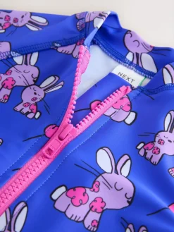 New Next Cobalt Blue Bunny Sunsafe Swimsuit (3mths-10yrs)