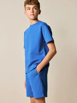 Best Next Relaxed Fit Heavyweight T-Shirt and Shorts Set (3-16yrs) Cobalt Blue