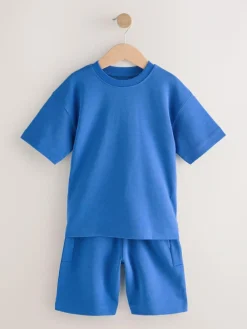 Best Next Relaxed Fit Heavyweight T-Shirt and Shorts Set (3-16yrs) Cobalt Blue