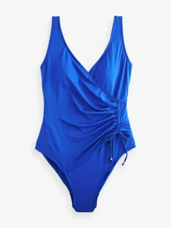 Next Cobalt Blue Ruched Side Tummy Shaping Control Swimsuit