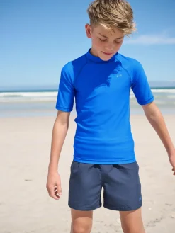 Next Cobalt Blue Short Sleeve Rash Vest (1.5-16yrs)^BOY Swimwear