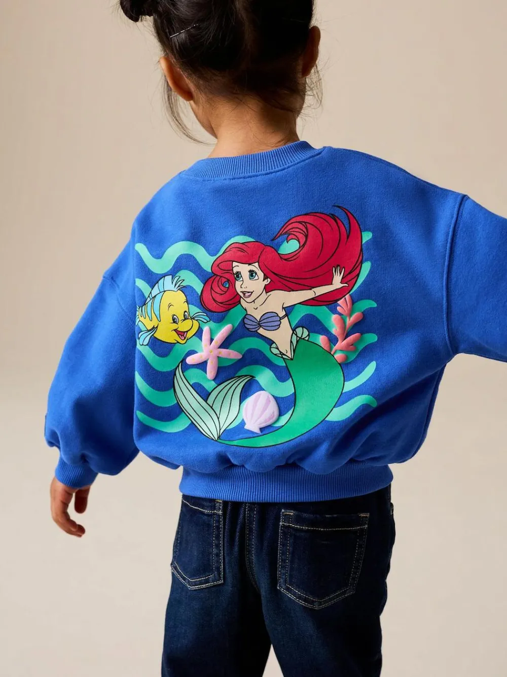 Online Next Cobalt Blue The Little Mermaid Crew Neck Sweatshirt (3mths-7yrs)