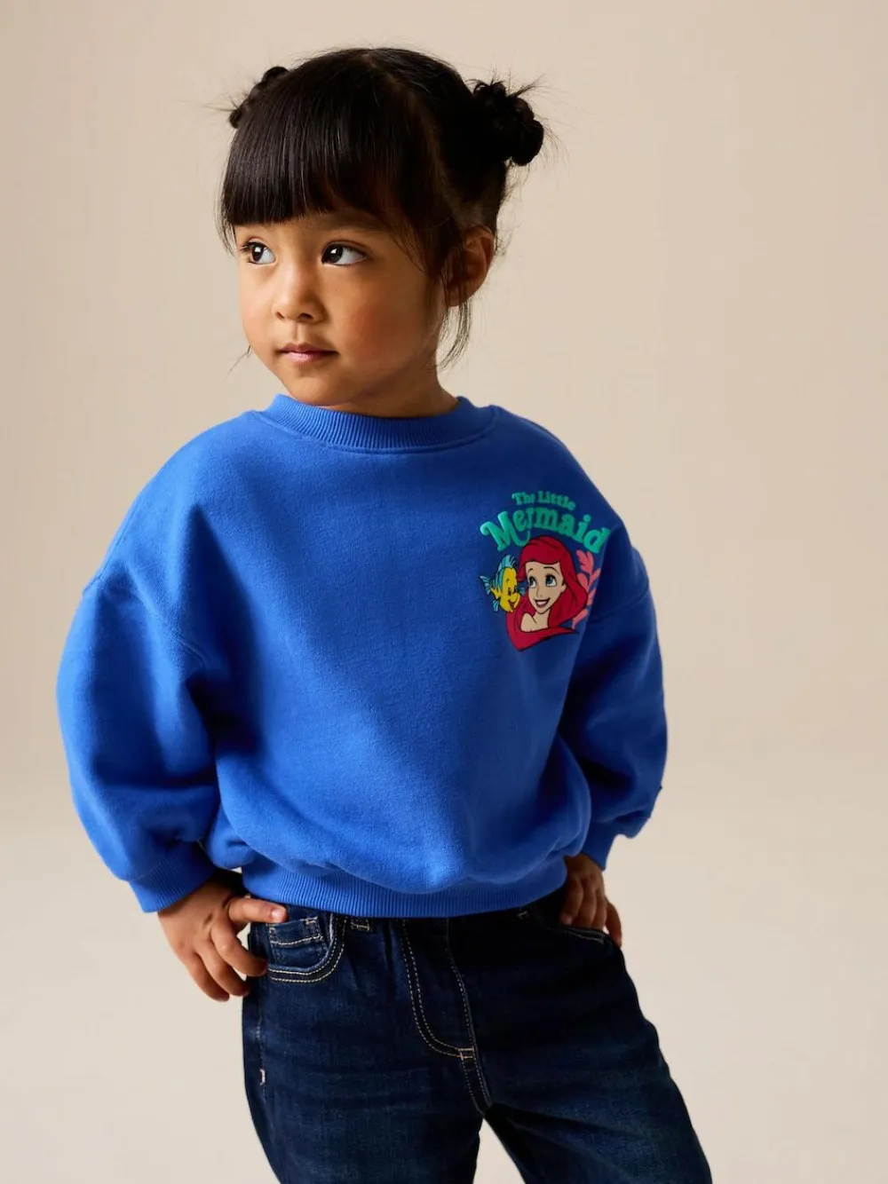 Online Next Cobalt Blue The Little Mermaid Crew Neck Sweatshirt (3mths-7yrs)