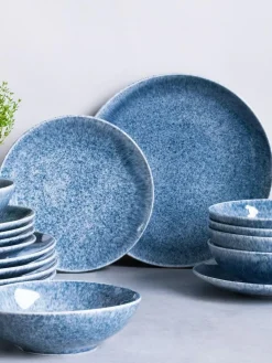 Discount Code Maison Reactive Blue 18 Piece Feather Dinner Set