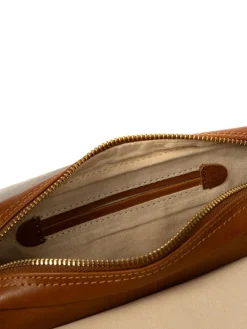 Clearance Conkca Fern Leather Cross-Body Bag Brown