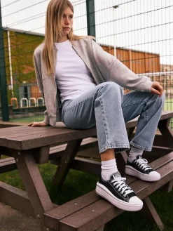 Outlet Converse All Star Move Chuck Ox Platform Trainers Black