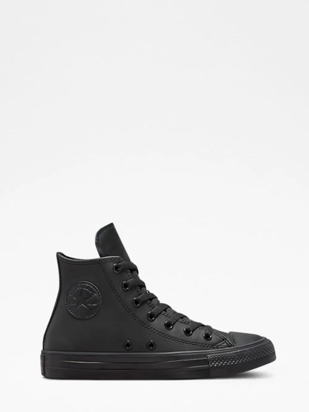Converse Black Leather High Top Youth Trainers^BOY School Shoes|Boys Shoes